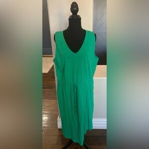 LOFT Green Midi Dress